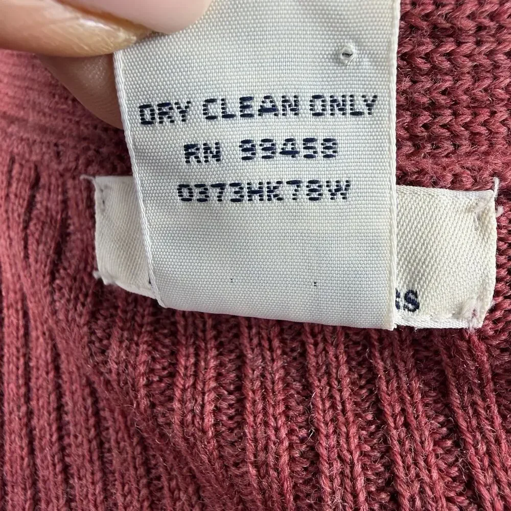 Brooks Brothers 346 Teracotta Open Cardigan Size S Merino Wool Ribbed